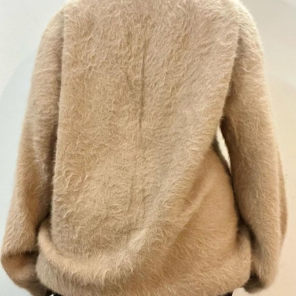 Beige Fuzzy Drop Shoulder Pullover - Picture 2 of 4